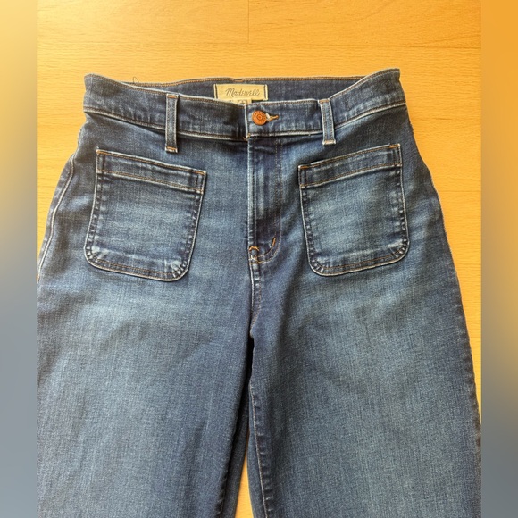 Madewell Emmett Wide-Leg Jeans High Rise Petite Size 28 Medium Wash - Picture 5 of 9